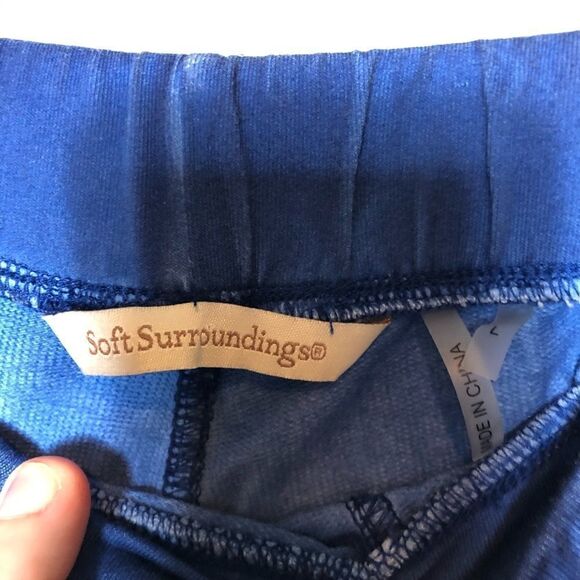 Soft Surroundings Cotton Wide Leg Navy Pants - Picture 3 of 6